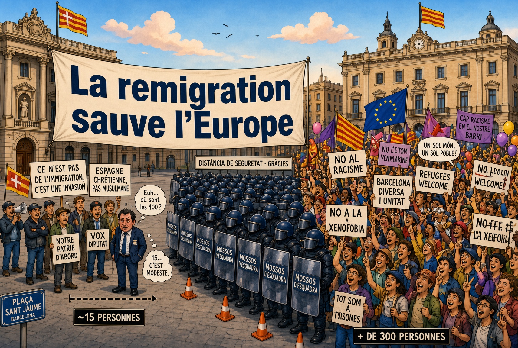 Ils étaient cent pour « sauver l’Europe » Barcelone n’a pas suivi.