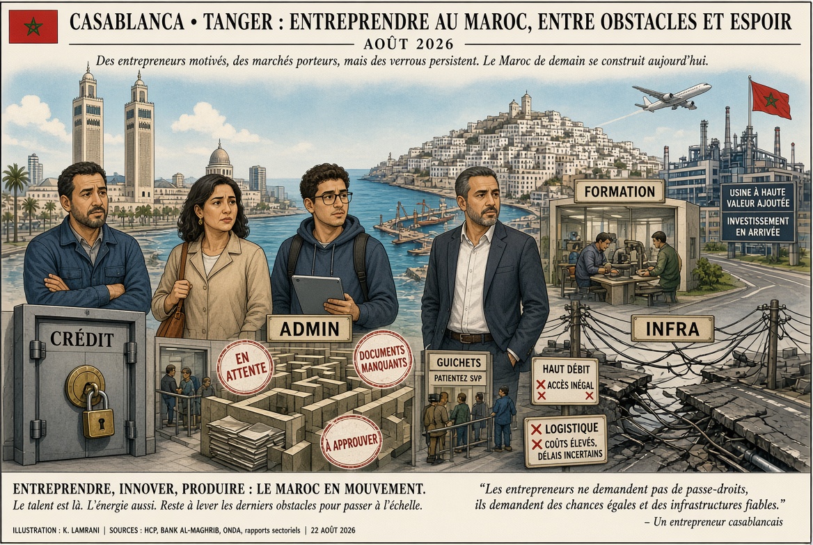 Entrepreneurs à Casablanca et Tanger  crédit, paperasse et infrastructures en 2026