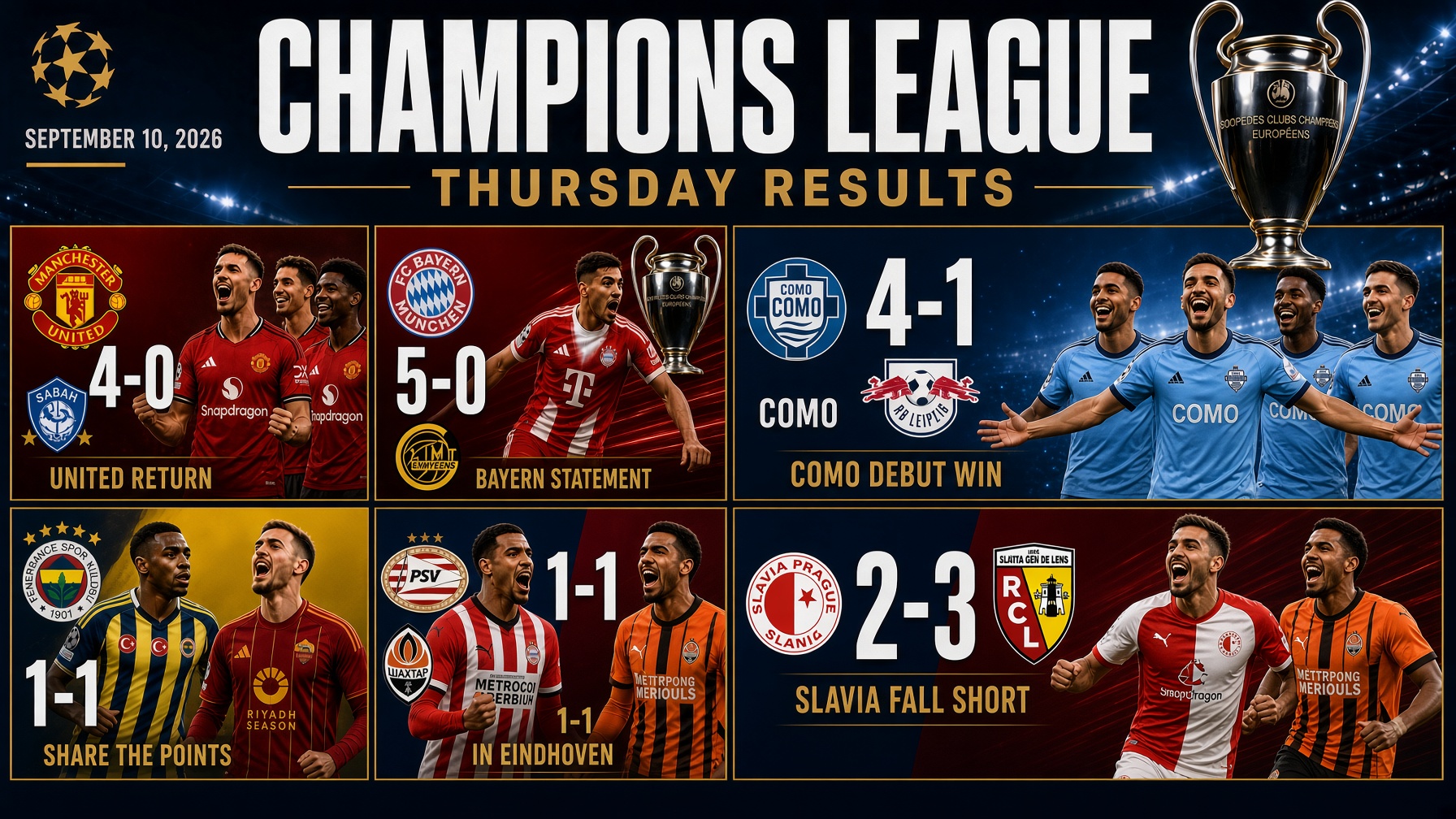 Ligue des champions United et le Bayern rollent, Como entre dans l’histoire